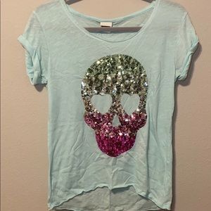 Victoria’s Secret Pink Sequined Skull Tee